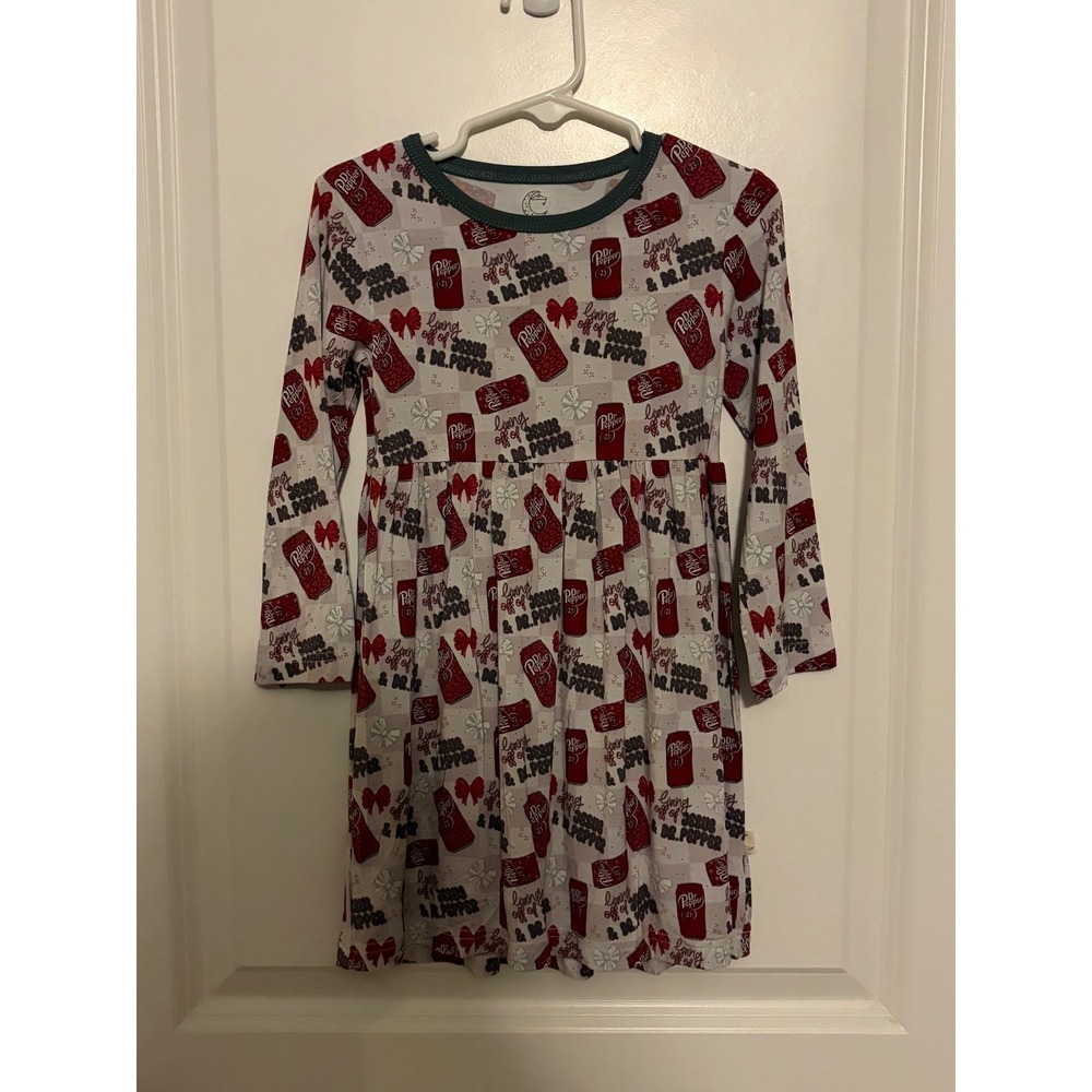 Gigi's Closet‎ Kids 3T Dress Dr Pepper Print Long Sleeve